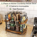 SNTD Lazy Susan Spice Rack Organizer for Cabinet, Wood, Vintage, 12 in — 3
