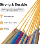 SUNCREAT Outdoor Double Hammock, Portable Tree Colorful Hammock, Colorful Stripes — 4