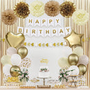 White and Gold Happy Birthday Party Decorations for Women Girls — 1