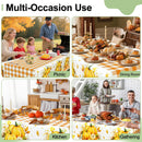 misaya 4 Packs Buffalo Disposable Table Cloth, 54 x 108 Inch Waterproof Plastic Tablecloth, Rectangle Pumpkin Orange and White Checkered Table Covers for Picnic, Birthday, Party | 54" x 108" - 4 Pack — 7