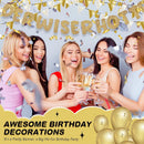 Fulmoon Older Wiser Hotter Banner Birthday sign, Champaign Gold — 5