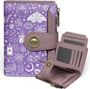 Icycay Cat Small Wallet Women RFID Blocking Bifold Cute Credit Card Holder - Gothic Magic — 1
