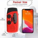Hand Crank Radio with LED Flashlight,2000mAh NOAA AM FM Emergency Radio | Red — 5