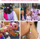 1200+pcs Pony Beads 9mm Kandi Beads for Bracelets, Hair Bead for Braids Plastic Colorful Bead Bulk Acrylic Assorted… — 5