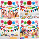 Rainbow 3D Happy Birthday Banner, Pre-Strung Felt Party Decorations — 8
