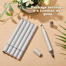 Leinuosen 6 Pack Dual Tip Leather Dye Marker Pens Touch up Pen Shoe Marker Leather Flow Marking Pen for Furniture Scratches Shoe Repair — 3