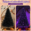 6ft Black Christmas Tree, Pre-Lit with 300 Purple LED Lights — 7