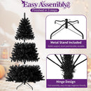 6ft Black Christmas Tree, Pre-Lit with 300 Purple LED Lights — 6