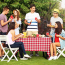 Gatherfun 3PCS Red White Gingham Rectangular Waterproof Tablecloth 54X108Inch Disposable Plastic Table Cover with Gold Stamping for Easter Picnic Barbecue Kitchen Holiday Birthday Party — 3