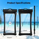 CACOE Floatable Waterproof Phone Pouch 2 Pack Up to 7.0",Black+Green photo 5