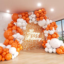 Orange and White Balloon Arch Kit, ADOINBY 140Pcs White and Orange Balloons Confetti Balloon 18 12 10 5 Inch Different Size Balloons for Baby Shower Halloween Birthday Anniversary Party Decoration — 1