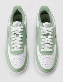Nike Women's Court Vision Low Shoes - Steam/Metallic Silver/White — 4