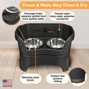 Neater Pet Brands Neater Feeder Deluxe Mess Proof Dog Bowls Elevated for Large Dogs Over 40 lbs, Made in USA, No Spill Raised Dog Food Bowl Stand Feeding Station, Food and Water Bowl Set, Black — 5