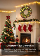 Brightown 24 Inch Pre-Lit Artificial Christmas Wreaths for Front Door,Christmas Decorations Indoor with Pine Cones & Berry Clusters, Christmas Wreath with 50 Lights for Fireplace Wall Window, Plug-in — 2