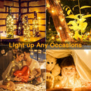 6 Pack Fairy Lights Battery Operated 7ft 20 LED Mini String Lights Twinkle Lights Silver Wire Firefly Starry Moon Lights for Mason Jars Wedding Party Christmas Centerpiece Table Decorations,Warm White | [6 Pack] 7 Feet 20 LED — 7