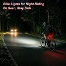 Ascher Ultra Bright USB Rechargeable Bike Light Set, Powerful Bicycle Front Headlight and Back Taillight, 4 Light Modes, Easy to Install for Men Women Kids Road Mountain Cycling | Black | 1 Set — 6