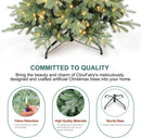 6 FT Prelit Artificial Skinny Christmas Tree,Blue Spruce Slim Pencil Xmas Tree with 1205 PE&PVC Mixed Branch Tips and 300 UL Listed Clear Lights,Hinged Pine Tree with Metal Stand for Home Office Décor — 6