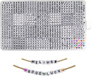MELIUS Acrylic Square Letter Beads, 6x6mm Cube, White, 1120Pcs — 1