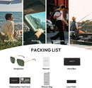 ZENOTTIC Polarized Aviator Sunglasses for Men: UV400 Protection Trendy Anti-Glare Shades - Driving Fishing Golf Fashion | Gold Frame Green Lenses — 8