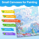 ESRICH Mini Stretched Canvas 20Pack 2.4x2.4inch, 2/5''Profile Art Primed Canvases for Painting, Cotton Small Professional Stretched Canvas for Kids and Art Supplies. | 20 Packs Stretched Canvas - 2.4*2.4in — 3