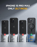 Miracase Magnetic for iPhone 15 Pro Max Case 6.7'' [Compatible with Magsafe] Full-Body Drop Proof Bumper Phone Case for iPhone 15 Pro Max with Built-in 9H Tempered Glass Screen Protector,Black — 6