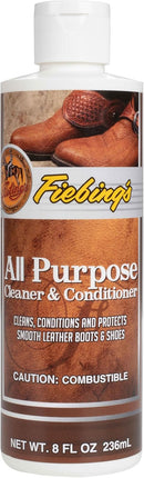 Fiebing's Leather Cleaner & Conditioner (8 oz) - All Purpose Wax-Free Color Safe Formula Protects & Strengthens All Leather - Prevents Molding, Cracking, Water Spots & Salt Stains on Car, Shoe, Purse — 1