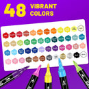 Pagather Acrylic Paint Markers, 48 Colors Dual Tip Fine & Brush Pens Set — 3