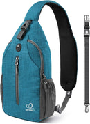 WATERFLY Crossbody Sling Backpack Sling Bag Travel Hiking Daypack | Peacock Blue(other Style) | Small — 1