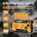Hand Crank Emergency Radio 7400mWh (2000mAh) Solar Hand Crank Radio | 2000mAh Orange — 5