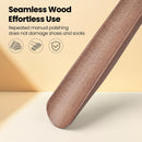 Eumtenr Extra Long Wooden Shoe Horn with Magnetic Holder, Walnut Color — 3