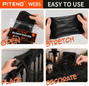 Piteno® 1200 sqft Spider Webs Halloween Decorations with 40 Fake Spiders, Stretchable Halloween Spider Webs for Indoor Outdoor Haunted House Yard Porch Party Decor (Black) — 5