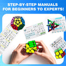 AuntyFey Speed Cube Set 5 Pack, 2x2 3x3 4x4 Megaminx Pyramid, Kids & Adults — 5