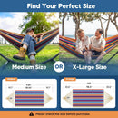 SUNCREAT Outdoor Double Hammock, Portable Tree Colorful Hammock, Colorful Stripes — 3
