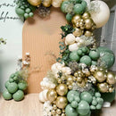 MEBAY Sage Green White Gold Balloon Garland Arch Kit, 146Pcs Latex Balloons Different Sizes 18 12 10 5 Inch for Birthday Baby Shower Gender Reveal Wedding Party Decoration | 146-green-white-gold — 5