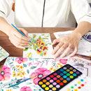 48 Colors Washable Watercolor Paint Set, with 3 Brushes Pen — 4