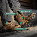 Danner 8” Quarry USA Waterproof Work Boots for Men - Full-Grain Leather with Gore-Tex, 3-Density Cushion Footbed & Traction Heel Outsole, EH Resistant - Distressed Brown — 6