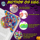 WIVICO 4Pcs Diamond Painting Bookmarks, Diamond Pearl Art Kits for Adults | Halloween Skull — 4