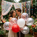 100pcs Red Confetti Balloons 12 Inch Clear Balloon with Red Confetti Inside — 3