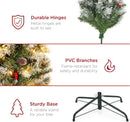 Best Choice Products 6ft Christmas Tree Pre-Lit w/Viral Twinkling Lights, Pre-Decorated Artificial Frosted Pine Holiday Decoration w/ 250 Lights, 818 Frosted Tips, Pine Cones, Berries, Metal Base — 6