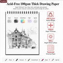 Ankkol Sketch Book 9x12, Top Spiral Bound Sketchbook,100 Sheets_68lb/100gsm | Black | 9"x12" - 1 Pack — 3