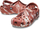 Crocs Unisex Adult Classic Marbled Tie-dye Clogs – Dark Clay/Multi — 4