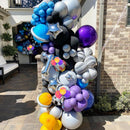 Outer Space Balloons,12 Inch Metallic Black Purple Blue and Silver Confetti Galaxy Balloons,for Kids Birthday Outer Space Theme Party Decorations (Pack of 3) | 30PC (Pack of 3) | Blue Purple — 7