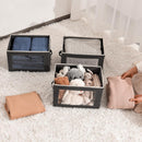 Homsorout Storage Bins with Lids - Fabric Storage Boxe with Window, Collapsible Closet Organizers with Handles, 3 Pack Decorative Bin, Home Cubes Baskets for Clothes, Hat, Books, Dark Grey — 6