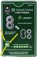 Infinity Hanayama Puzzle, Level 6, Red Velveteen Pouch, Bundle — 4