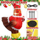Ceenna 5 ft Large Lighted Christmas Inflatable Chicken Decor, Claus Hen — 3
