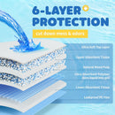 Powools Puppy Pads for Dogs, 34 x 28 in, 6-Layer, Leak-Proof, 100-Pack