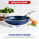 Blue Diamond 10" Diamond Infused Ceramic Nonstick Frying Pan Skillet, Blue