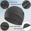 Headshion 100% Cotton Skull Caps Beanie Sleeping Hats for Men Women - 4 Black & Grey & Black & White — 2