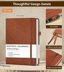 Dotted Journal Notebook, A5 Leather Hardcover, 160 Pages, 180° Lay-Flat Binding, 100 GSM Thick Paper, Dot Grid for Bullet Journaling, Planning & Daily Organization (Brown) — 6