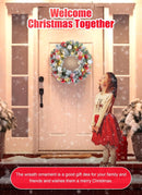 Pre-Lit Artificial Christmas Wreath 24Inch, Christmas Door Decorations Wreath with 50LED Warm Lights, Christmas Balls, Pine Needles, and Red Berries for Front Door Wall Windows X-mas Ornament — 6